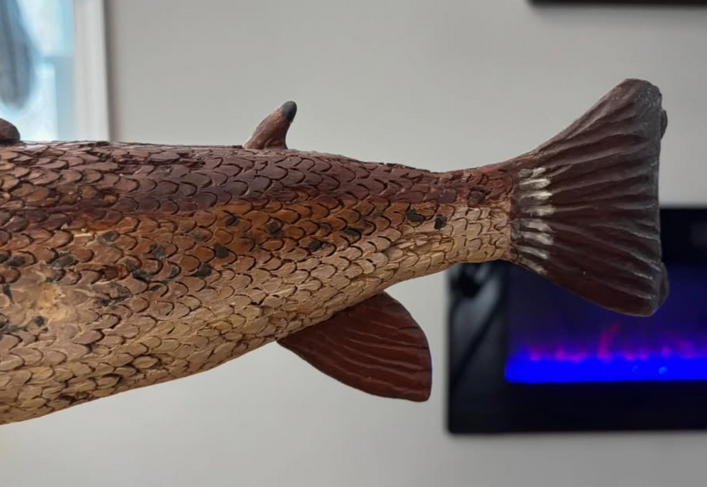 Hand-Carved Folk Art Fish Sculpture