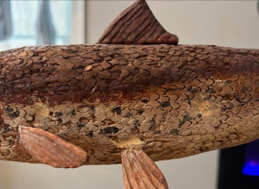 Hand-Carved Folk Art Fish Sculpture