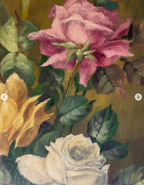 Late 19th / Early 20th Century Signed Oil on Board Floral Still Life in Exceptional Gilt Frame