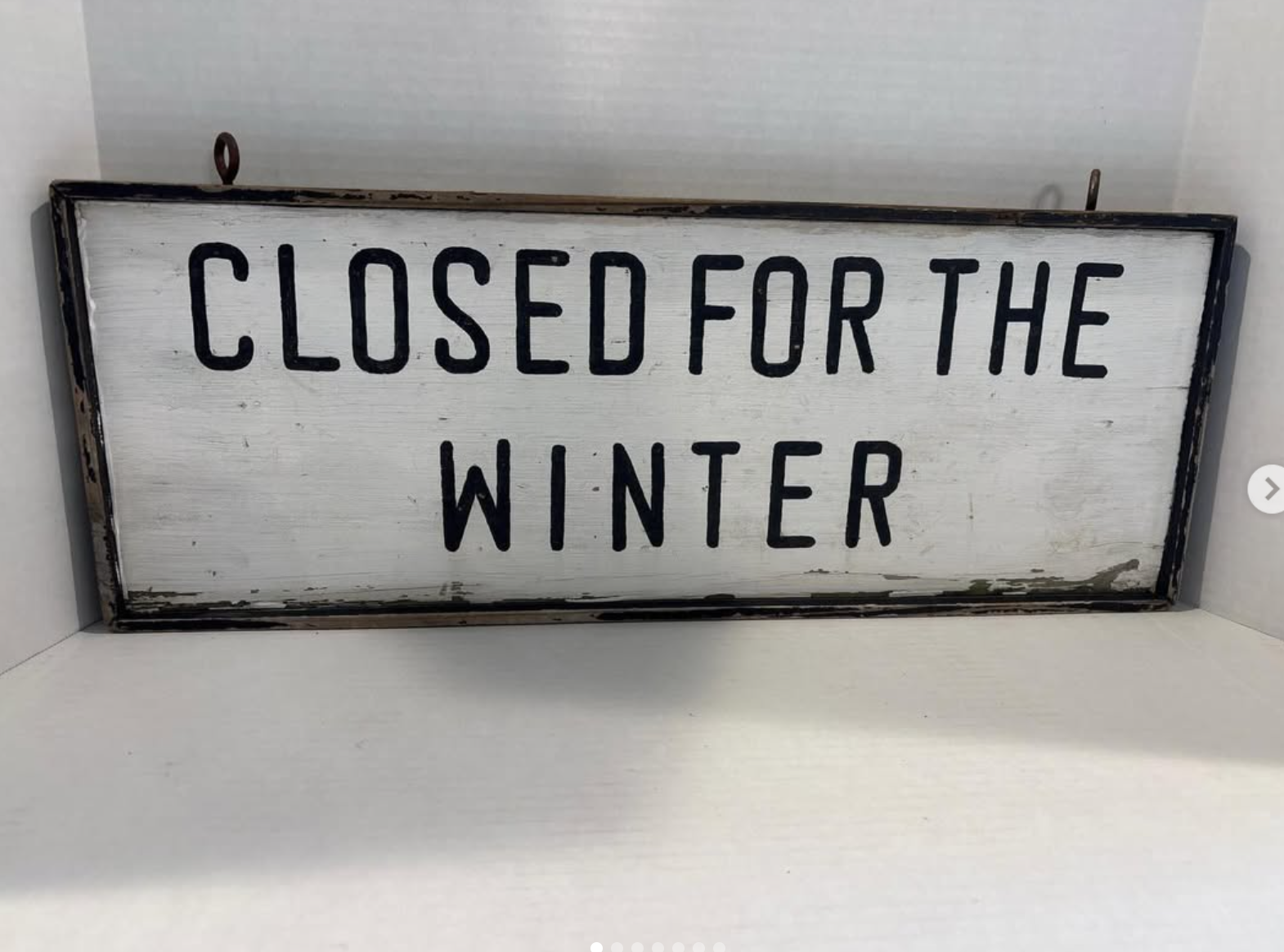 CLOSED FOR THE WINTER” DOUBLE-SIDED FOLK TRADE SIGN