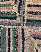 American Hand-Hooked Geometric Rug on Plywood Backing Late 19th to Early 20th Century
