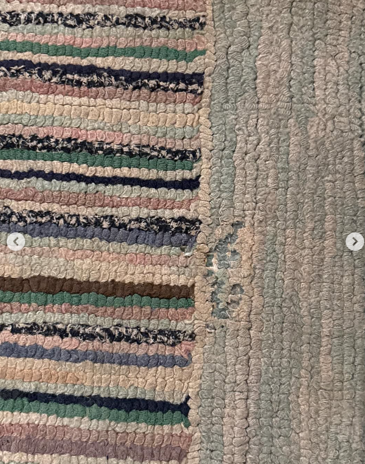 American Hand-Hooked Geometric Rug on Plywood Backing Late 19th to Early 20th Century
