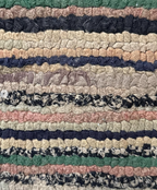 American Hand-Hooked Geometric Rug on Plywood Backing Late 19th to Early 20th Century