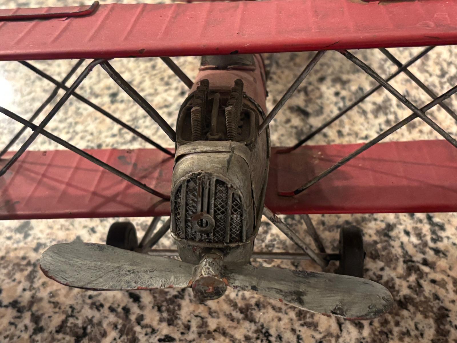 Arcade Pressed-Steel Biplane Toy