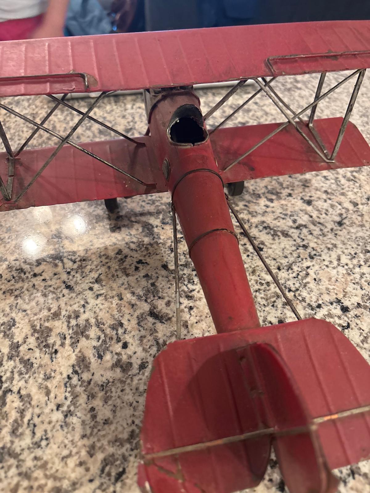 Arcade Pressed-Steel Biplane Toy