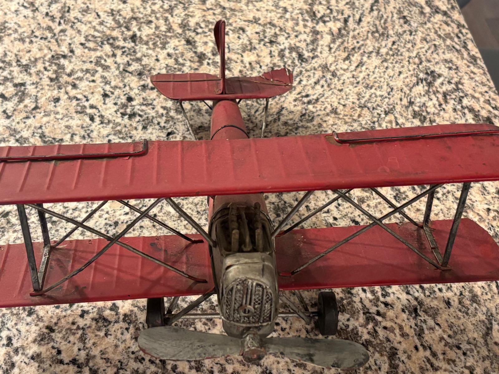 Arcade Pressed-Steel Biplane Toy