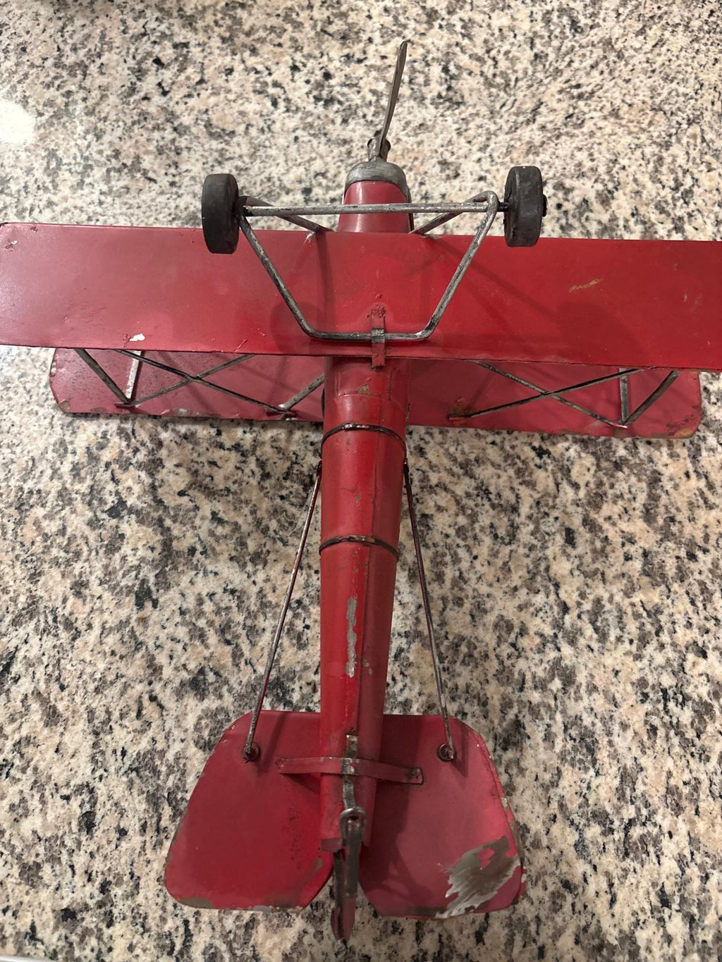 Arcade Pressed-Steel Biplane Toy