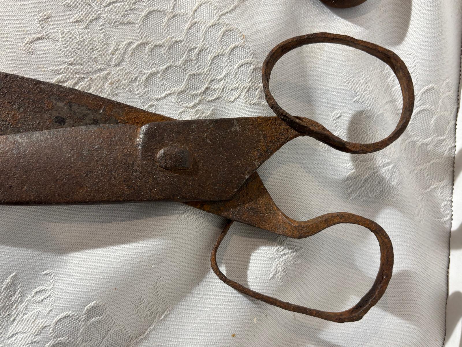 Early American Hand-Forged Iron Shears & Tongs Collection