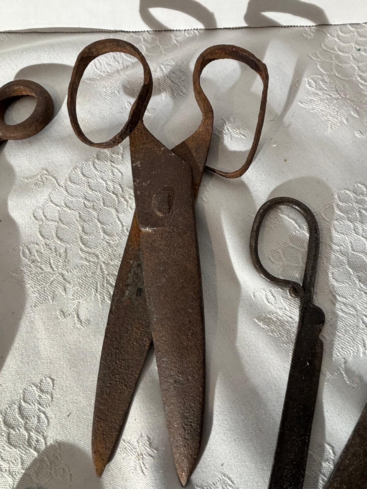 Early American Hand-Forged Iron Shears & Tongs Collection
