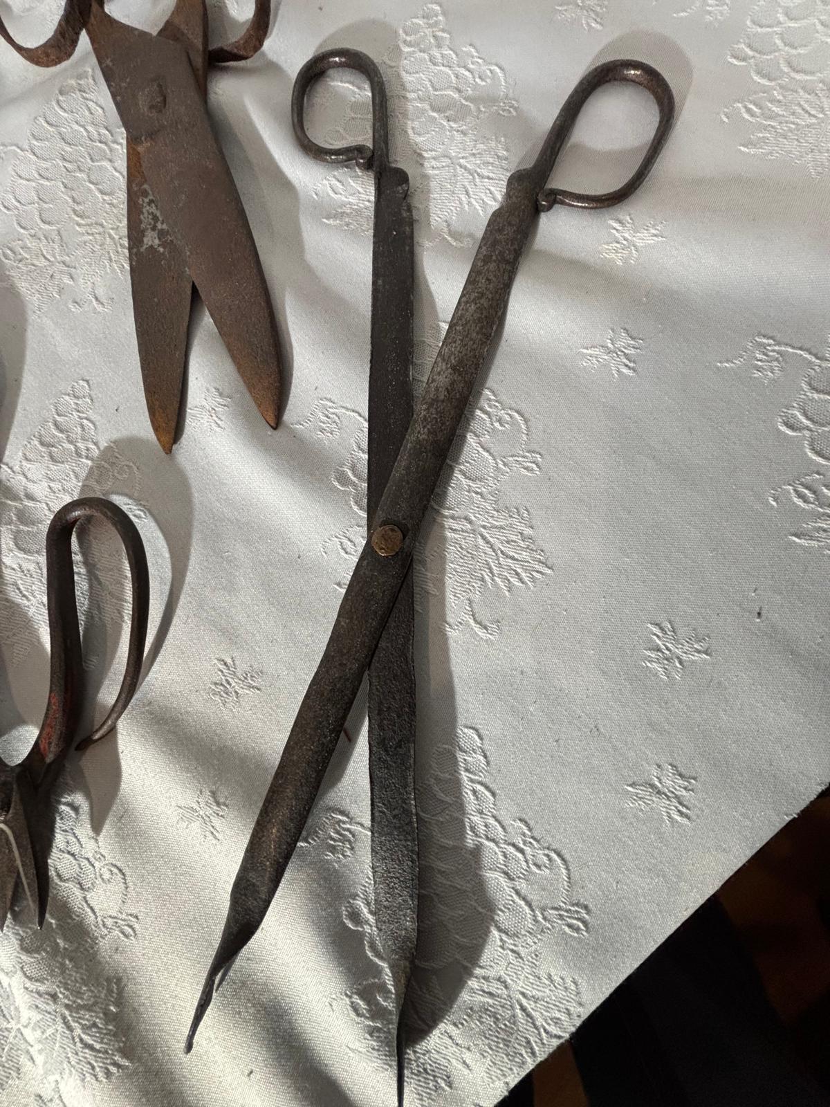 Early American Hand-Forged Iron Shears & Tongs Collection