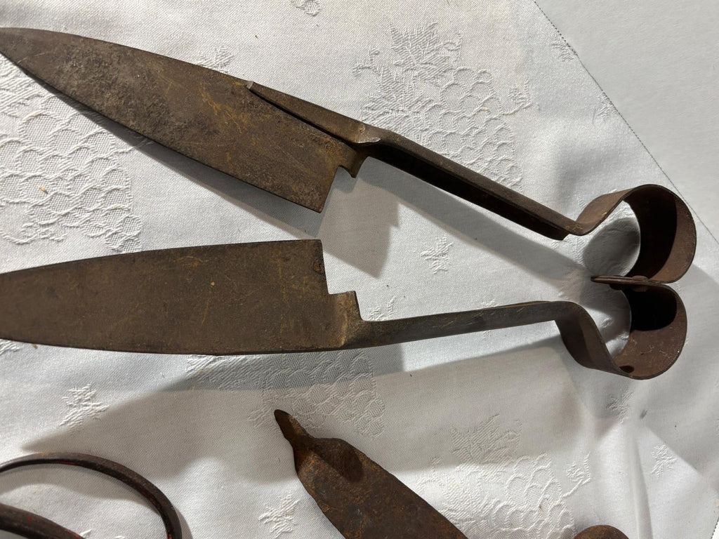 Early American Hand-Forged Iron Shears & Tongs Collection