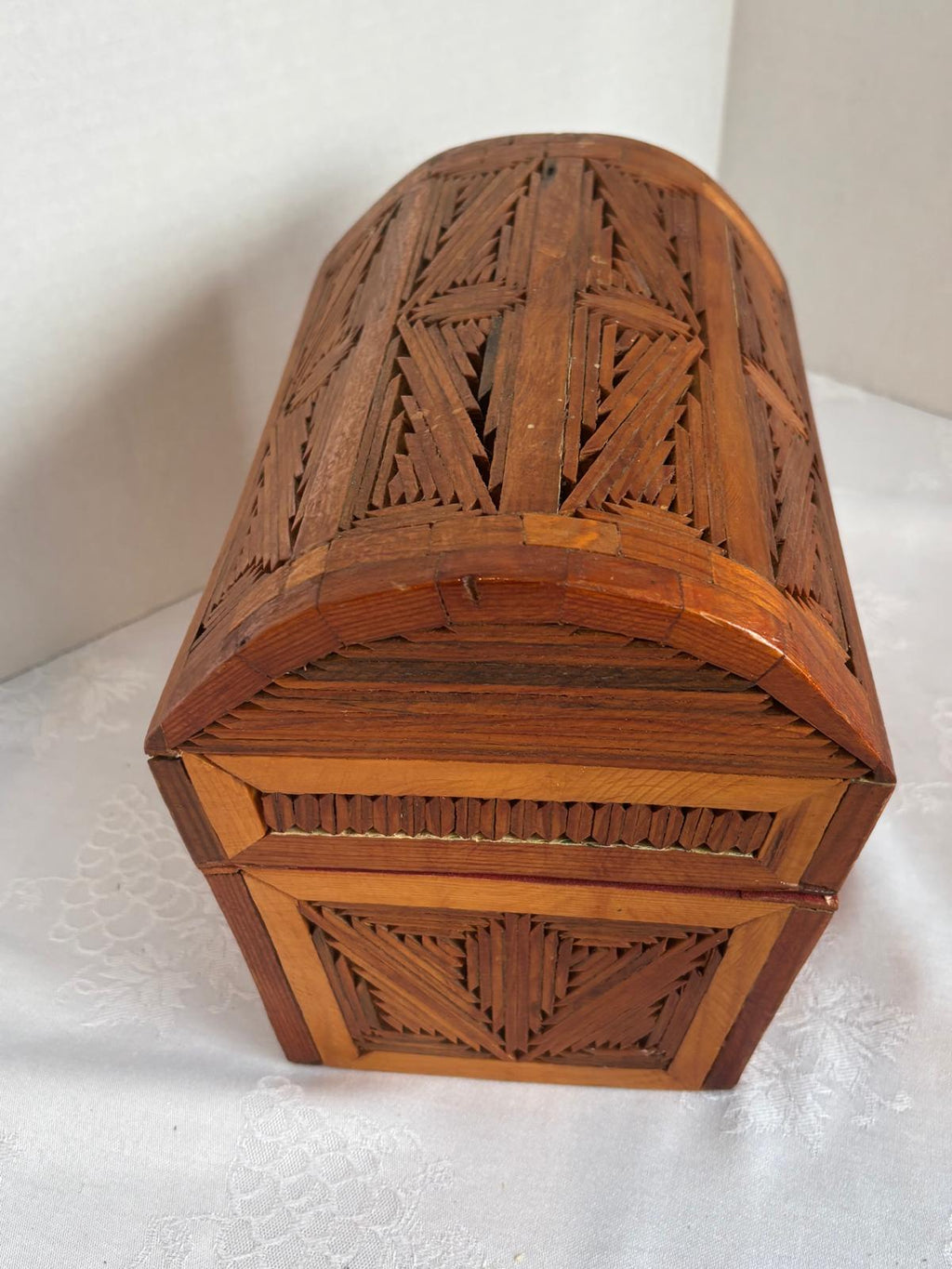 American Tramp Art Dome-Top Stickwork Box  Northeastern United States, circa 1890–1915