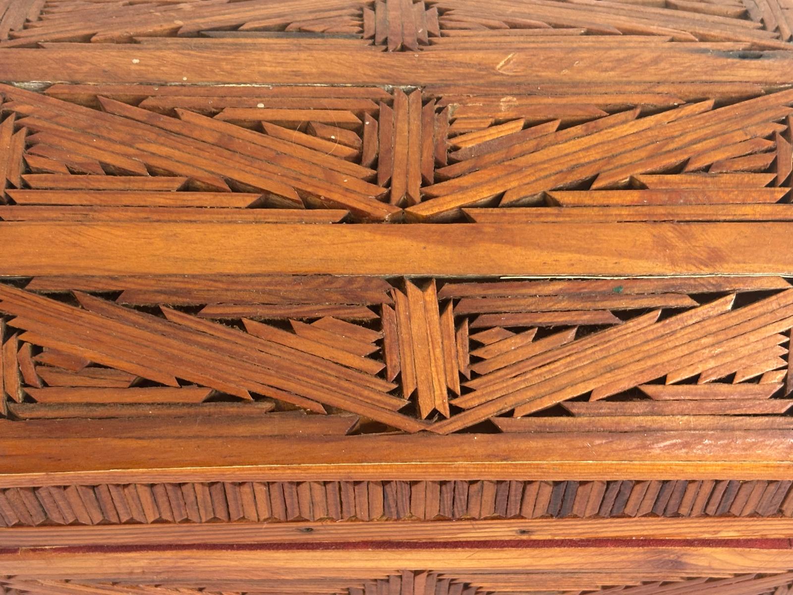 American Tramp Art Dome-Top Stickwork Box  Northeastern United States, circa 1890–1915