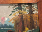 American Folk Landscape, Dated 1932 Oil on Upson Board Fiber Panel 36 x 20 inches (framed)