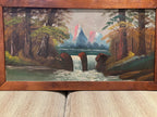 American Folk Landscape, Dated 1932 Oil on Upson Board Fiber Panel 36 x 20 inches (framed)