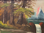 American Folk Landscape, Dated 1932 Oil on Upson Board Fiber Panel 36 x 20 inches (framed)