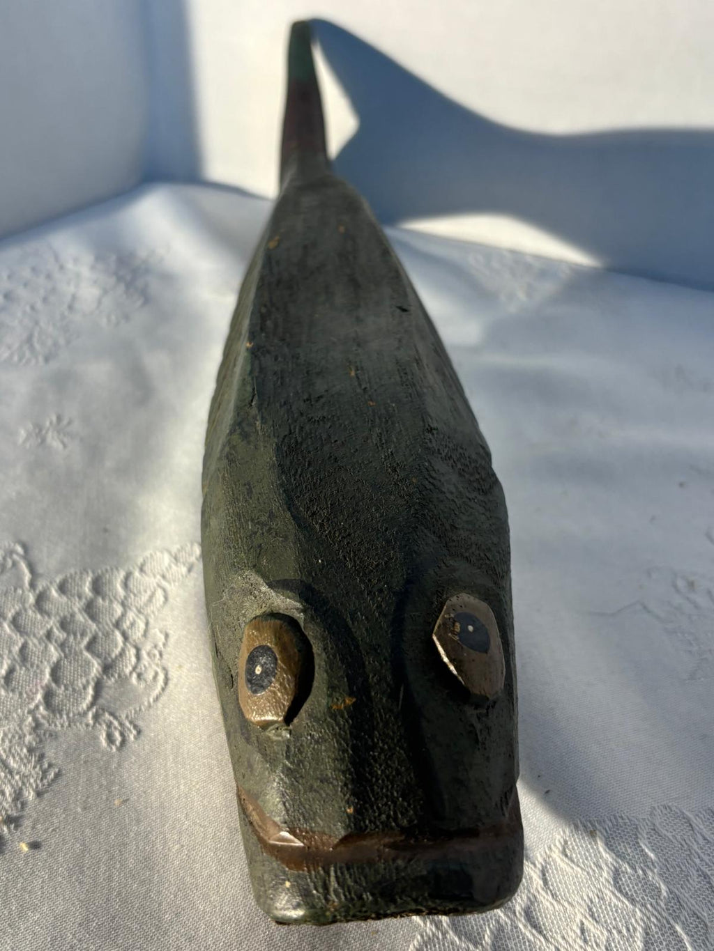 Hand-Carved American Folk Art Fish  Mid-20th Century 15 inches in length