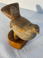 American Folk Art Carved Wooden Bird, Inscribed “Grouse” Late 19th–Early 20th Century