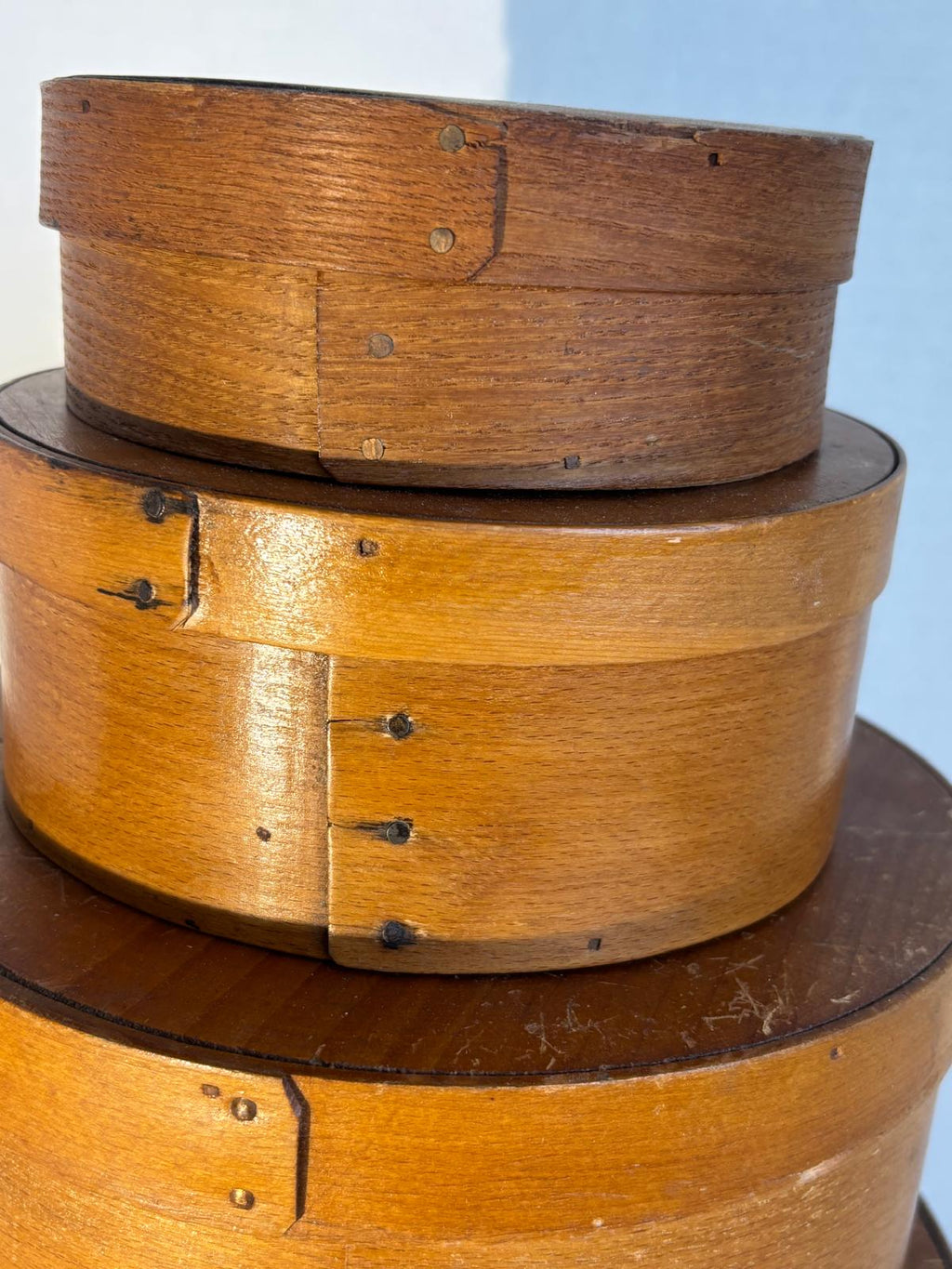 Four Graduated Bentwood Pantry Boxes from the Workshop of Thomas Annett, East Jaffrey, New Hampshire, Circa 1845–1870