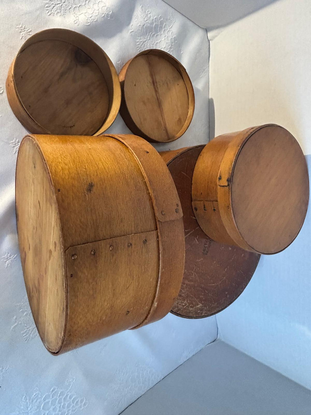Four Graduated Bentwood Pantry Boxes from the Workshop of Thomas Annett, East Jaffrey, New Hampshire, Circa 1845–1870