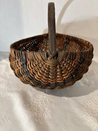 19th Century Northeastern American Handwoven Splint Gathering Basket Circa 1850–1880