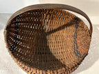 19th Century Northeastern American Handwoven Splint Gathering Basket Circa 1850–1880