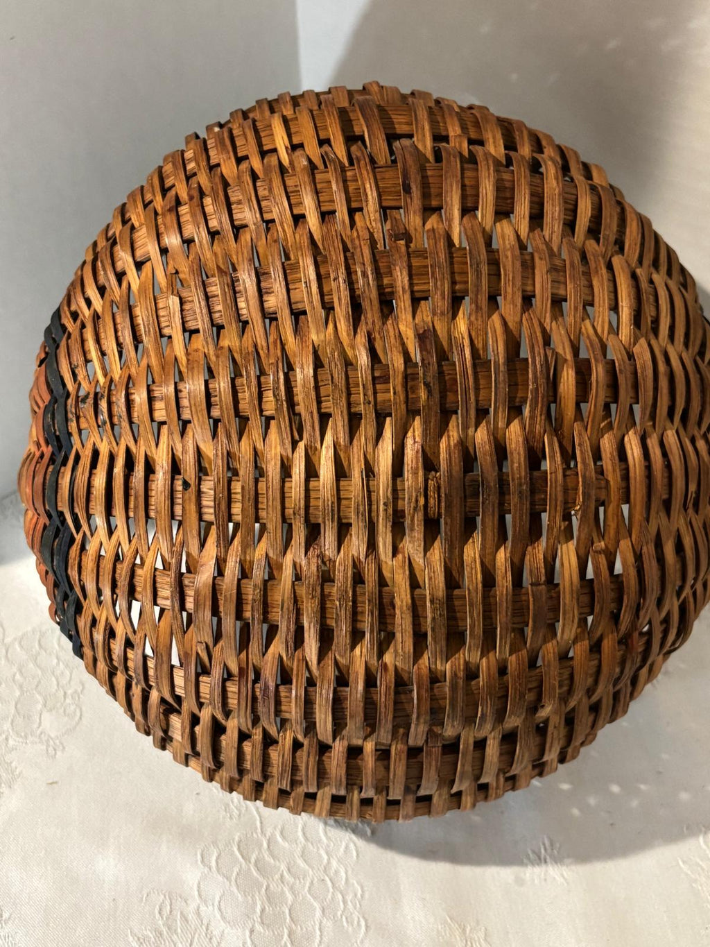 19th Century Northeastern American Handwoven Splint Gathering Basket Circa 1850–1880