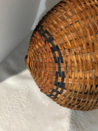19th Century Northeastern American Handwoven Splint Gathering Basket Circa 1850–1880