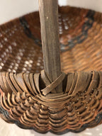 19th Century Northeastern American Handwoven Splint Gathering Basket Circa 1850–1880