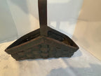 Rare Triangular “Winged” Gathering Basket in Original Green over Red Paint American, mid–late 19th century