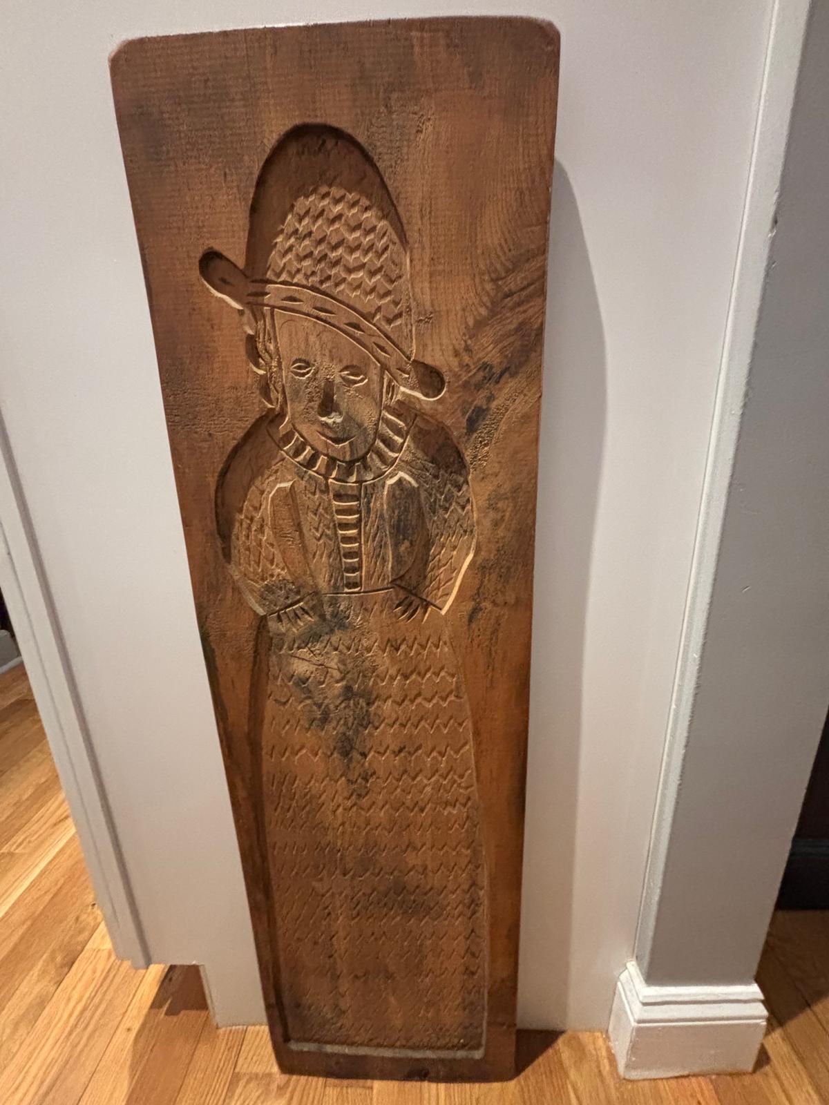 Monumental Pennsylvania German Carved Figural Cookie Board Late 19th century