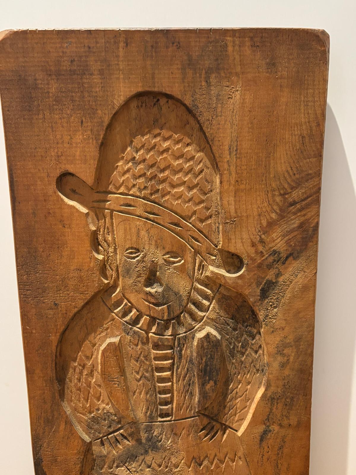 Monumental Pennsylvania German Carved Figural Cookie Board Late 19th century