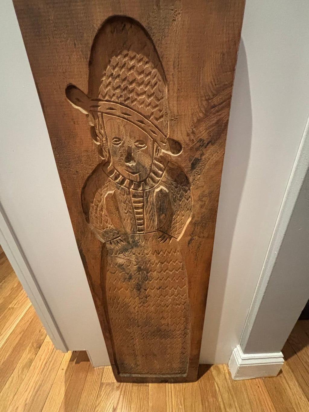 Monumental Pennsylvania German Carved Figural Cookie Board Late 19th century