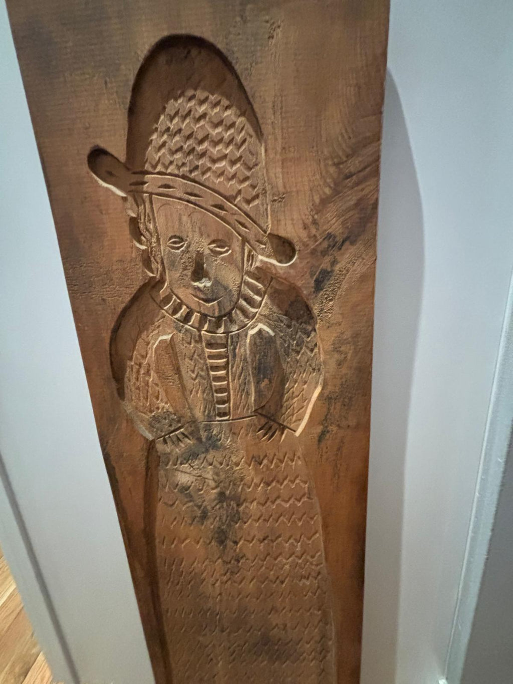 Monumental Pennsylvania German Carved Figural Cookie Board Late 19th century
