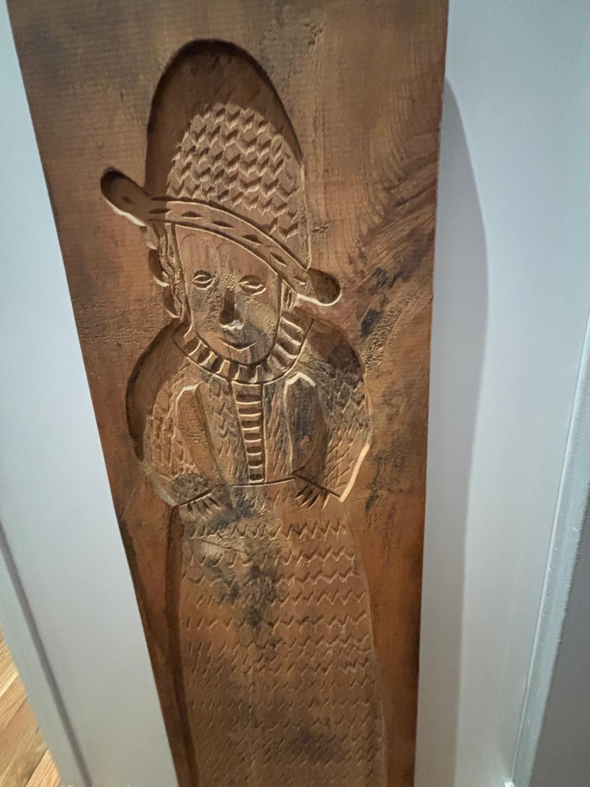 Monumental Pennsylvania German Carved Figural Cookie Board Late 19th century