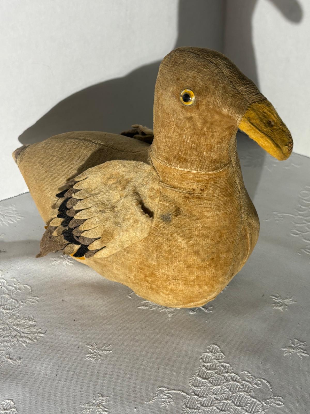 Pair of “Flippity Flop” Velveteen Mechanical Pull Toy Ducks  American, Circa 1915–1925