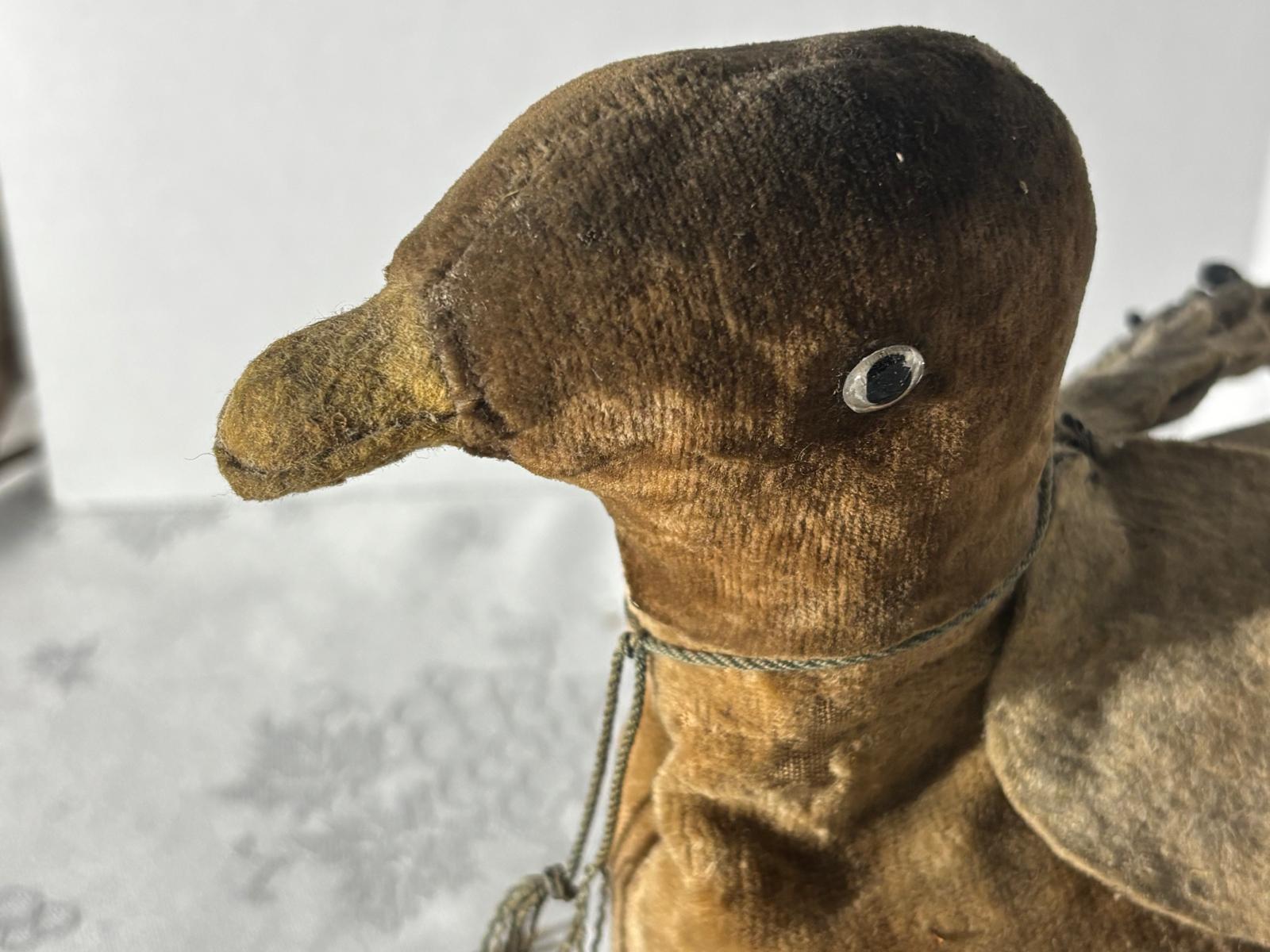 Pair of “Flippity Flop” Velveteen Mechanical Pull Toy Ducks  American, Circa 1915–1925