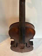 Patriotic Lion-Head Violin with Hand-Painted American Eagle, in Original Coffin Case Inscribed “James Tucker” , likely made in Germany, exported to the U.S mid-19th century