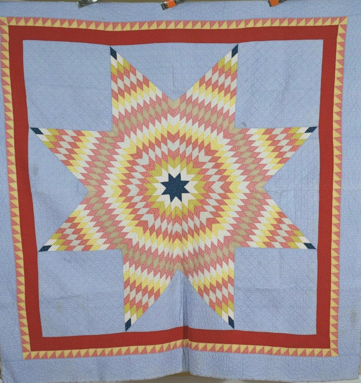 Pennsylvania Mennonite Lone Star Quilt, Circa 1890–1910