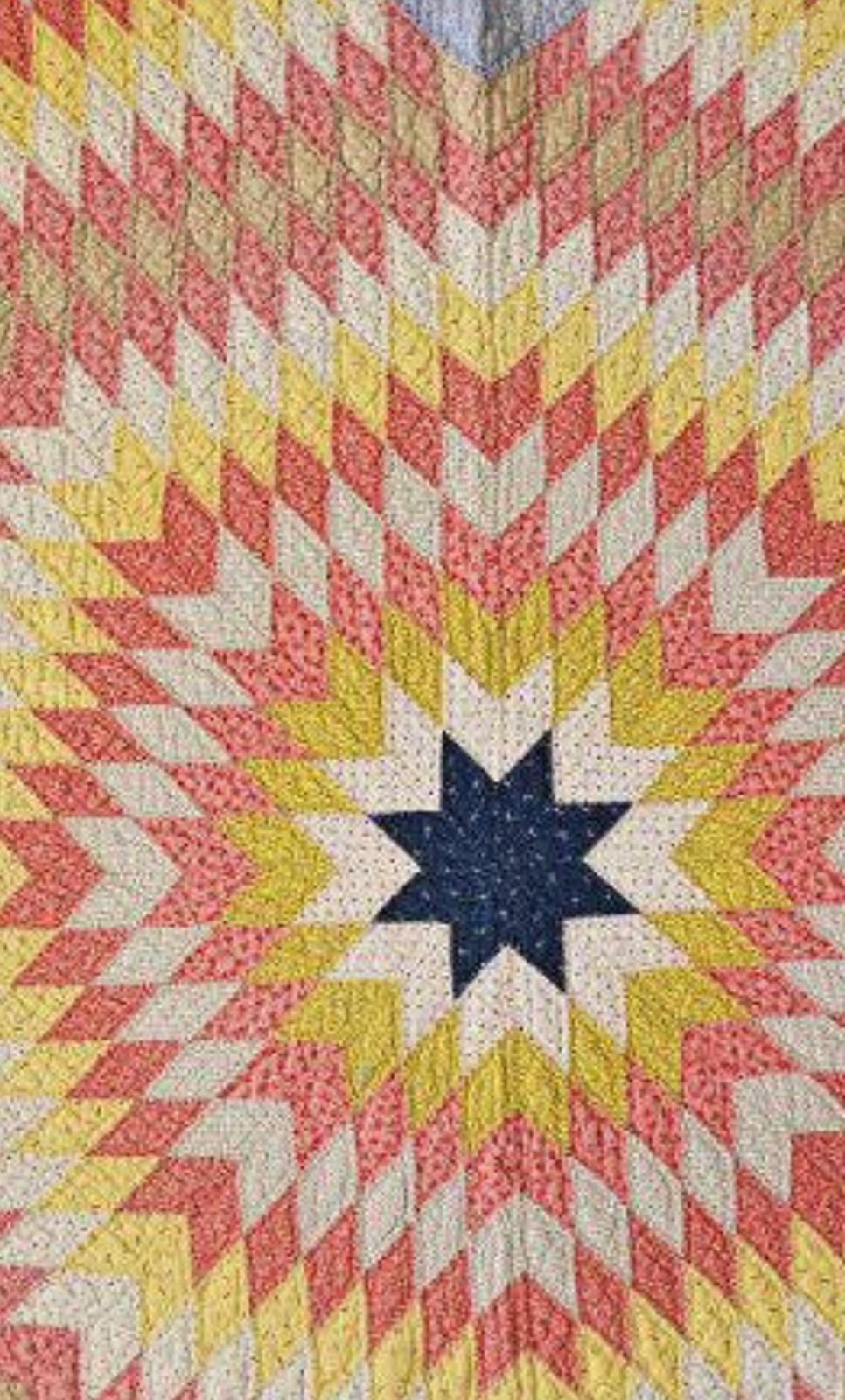 Pennsylvania Mennonite Lone Star Quilt, Circa 1890–1910