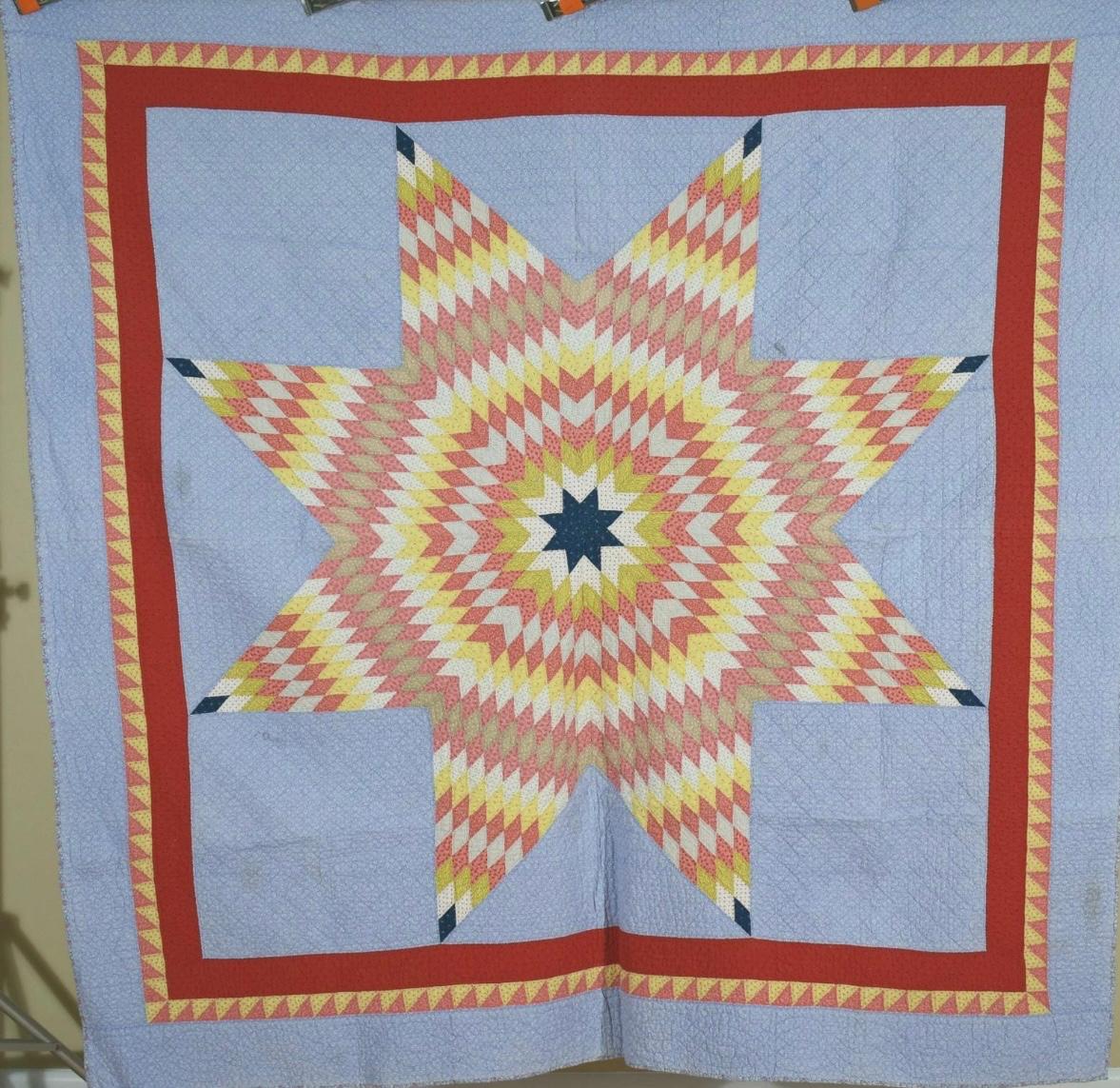 Pennsylvania Mennonite Lone Star Quilt, Circa 1890–1910