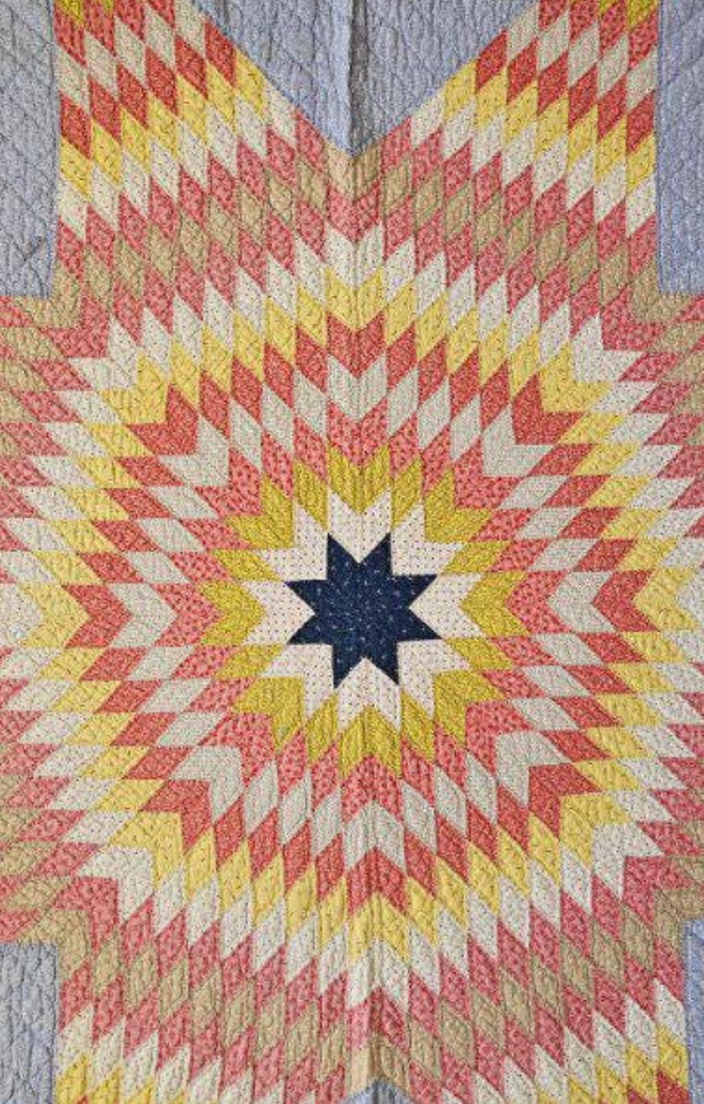 Pennsylvania Mennonite Lone Star Quilt, Circa 1890–1910