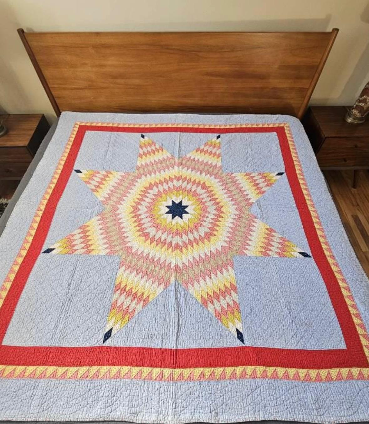 Pennsylvania Mennonite Lone Star Quilt, Circa 1890–1910