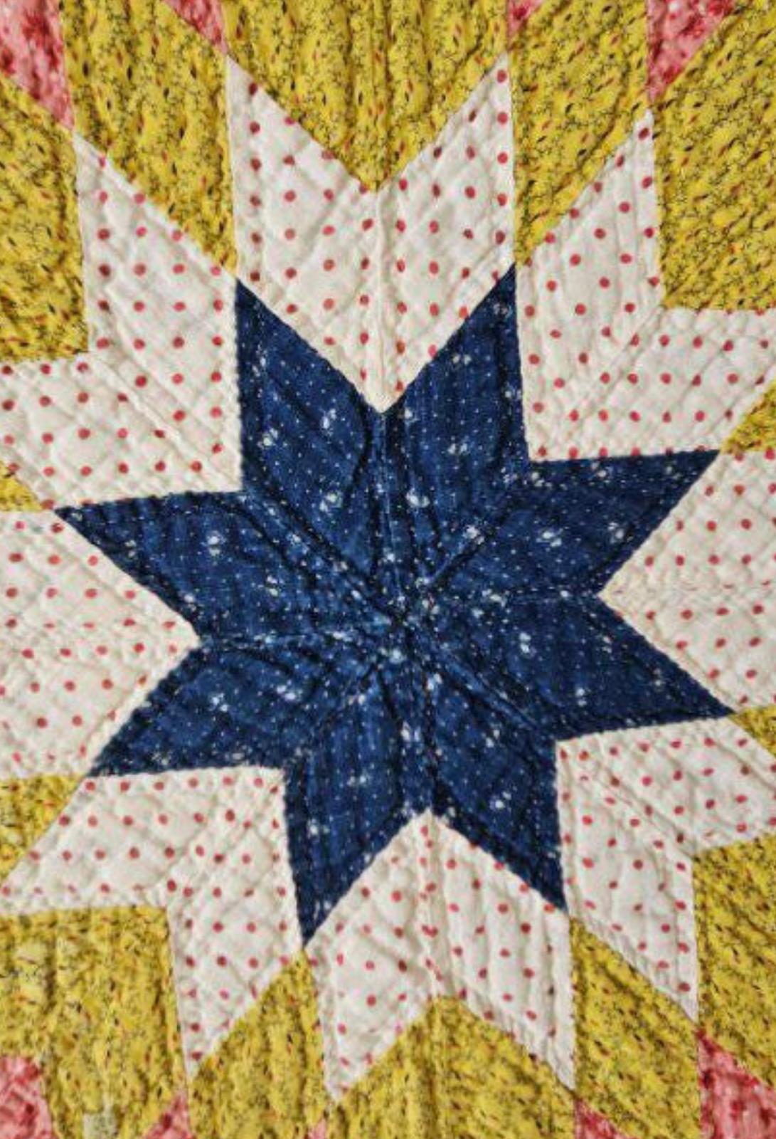 Pennsylvania Mennonite Lone Star Quilt, Circa 1890–1910