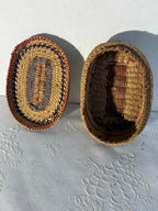 Fine Miniature Northwest Coast Twined and Imbricated Lidded Basket