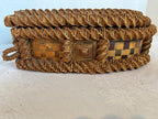 19th Century American or European Folk Art Fancy Splint Heart-Shaped Sewing Basket