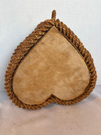 19th Century American or European Folk Art Fancy Splint Heart-Shaped Sewing Basket