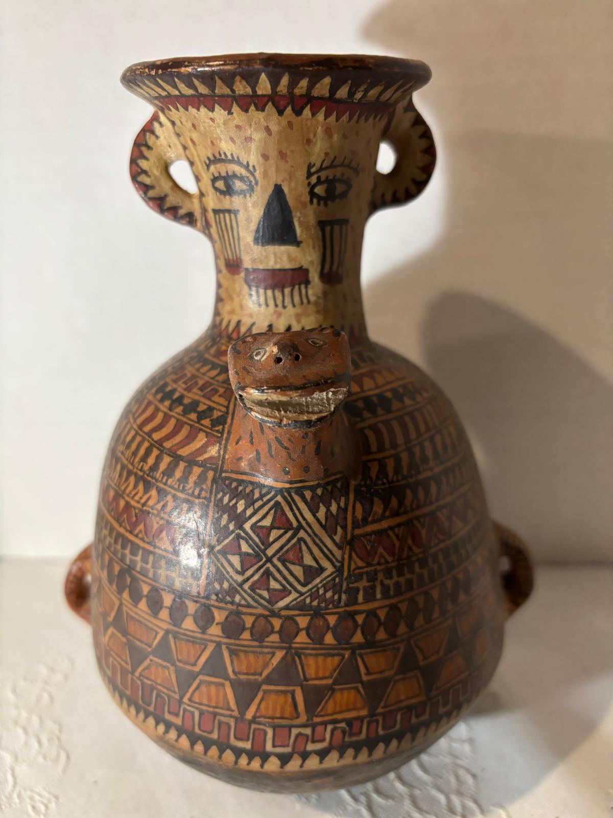 Early 20th Century Peruvian Nazca-Revival Effigy Vessel circa 1915–1935
