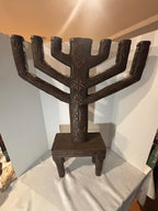 Monumental Folk-Carved Masonic Seven-Light Candelabrum (“Candle-Tree”), signed “MAX FERNAND,” c. 1925–1945.