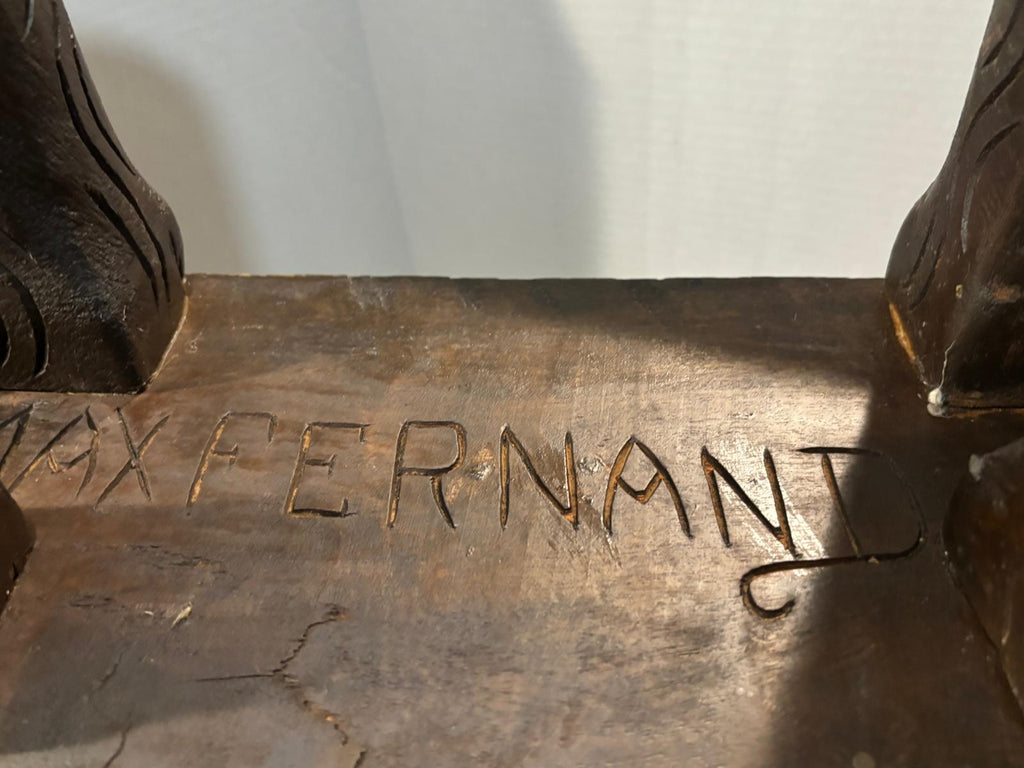 Monumental Folk-Carved Masonic Seven-Light Candelabrum (“Candle-Tree”), signed “MAX FERNAND,” c. 1925–1945.
